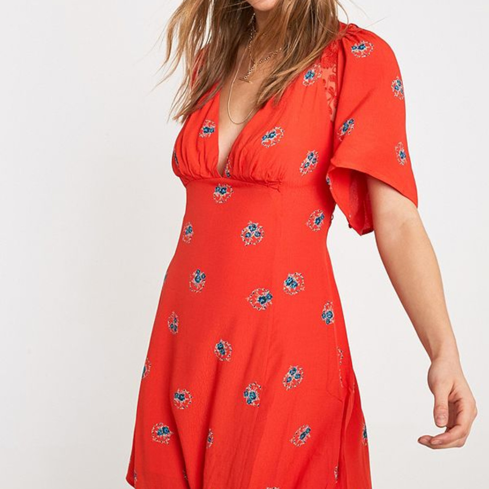 NWT Free People Mockingbird Open Back Mini Dress - Picture 4 of 7